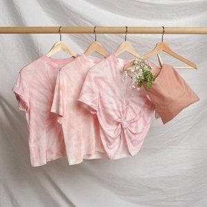 Girlfriend Collective 1 in 8 Pink Tie Dyed Tee